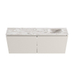 MONDIAZ TURE-DLUX Meuble toilette - 120cm - Linen - EDEN - vasque Glace - position droite - sans trou de robinet SW1103376