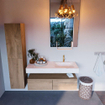 Mondiaz ALAN-DLUX Ensemble de meuble - 120cm - meuble Washed Oak mat - 2 tiroirs - Lavabo Cloud Ostra suspendu - vasque Droite - 1 trou de robinet SW809035