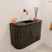 Mondiaz JOYA-DLUX Meuble de toilette 63.2cm - arrondis gauche et droite couleur Shadow - Vasque FAYE position Milieu Sans trou de robinet couleur Lava SW1422872