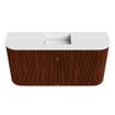 Mondiaz JOYA 83.2cm toiletmeubel - ronding links en rechts kleur Ruby - Wastafel FAYE positie Midden Zonder kraangat kleur Talc. SW1421773