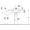 Duravit Me by Starck Vasque pour meuble - 83x49cm - cuve à droite - 1 trou de robinet - avec trop-plein - blanc mat SW297060