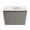 MONDIAZ TURE-DLUX Meuble toilette - 60cm - Smoke - EDEN - vasque Frappe - position centrale - sans trou de robinet SW1103022