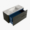 Mondiaz CIRO-DLUX Badkamermeubelset - 110x45x50cm - Solid surface wastafel Glace - 1 wasbak Midden - zonder kraangaten - 2 lades - Shadow SW1532222