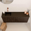 Mondiaz JOYA 100cm meuble de salle de bains - couleur Walnut - Vasque FAYE position Gauche Sans trou de robinet couleur Urban. SW1421384
