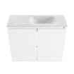 MONDIAZ TURE-DLUX Meuble toilette - 60cm - Talc - EDEN - vasque Opalo - position droite - 1 trou de robinet SW1104158