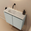 MONDIAZ TURE-DLUX Meuble de toilettes 60cm Greey. Lavabo EDEN Opalo position gauche. Sans trou de robinet. SW1104317