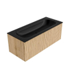 MONDIAZ KURVE 110cm Meuble salle de bain - couleur Oak - 1 tiroir - vasque BIG MEDIUM centre - sans trous de robinet - Urban SW1138364