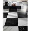 Terravito Fareno carreau mural et de sol - 75x75cm - 10mm - Carré - rectifié - aspect marbre - blanc/noir mat SW359695