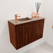 Mondiaz JOYA-DLUX Meuble WC 60cm - couleur Ruby - Lavabo FAYE position Gauche 1 trou de robinet couleur Arena. SW1425265