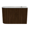 Mondiaz JOYA-DLUX Meuble de salle de bains 61,6cm - arrondi gauche couleur Walnut - Vasque FAYE position Droite Sans trou de robinet couleur Glace SW1422367