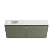 MONDIAZ TURE-DLUX Meuble de toilettes 120 cm Army. EDEN lavabo Ostra position gauche. Avec 1 trou de robinet. SW1104721