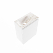 MONDIAZ TURE-DLUX Meuble de toilette 40cm Talc. EDEN lavabo Frappe position gauche. Sans trou de robinet. SW1102585