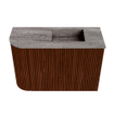 Mondiaz JOYA-DLUX Meuble de toilette 61,6cm - arrondi gauche couleur Ruby - Vasque FAYE position droite sans trou de robinet couleur Oza SW1425530