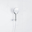 Fortifura Calvi Ensemble de douche barre curseur avec douchette ronde, flexible en métal et robinet de douche Chrome SW811950