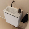 MONDIAZ TURE-DLUX Meuble toilette - 40cm - Linen - EDEN - vasque Opalo - position gauche - sans trou de robinet SW1104391