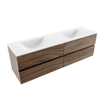 Mondiaz VICA Badkameronderkast - 160x50x45cm - 4 lades - cloud wastafel - dubbel - 2 kraangaten - Talc SW1175886