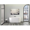 Plieger Kansas Halfvrijstaand bad - 155x80x60cm - met waterinlaat - met af- en overloopgarnituur - met poten - acryl - mat wit SW1027770