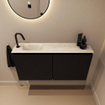 MONDIAZ TURE-DLUX Meuble toilette - 100cm - Urban - EDEN - vasque Ostra - position gauche - 1 trou de robinet SW1104681