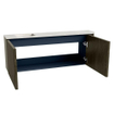 Mondiaz JOYA-DLUX Meuble de salle de bains 111,6cm - arrondi droit couleur Shadow - Vasque FAYE position Gauche Sans trou de robinet couleur Ostra. SW1423060
