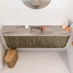 Mondiaz JOYA-DLUX 123.2cm toiletmeubel - ronding links en rechts kleur Dusk - Wastafel FAYE positie Midden 1 kraangat kleur Oza. SW1426031