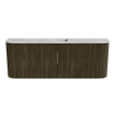 Mondiaz JOYA-DLUX 113.2cm toiletmeubel - ronding links en rechts kleur Shadow - Wastafel FAYE positie Midden Zonder kraangat kleur Glace. SW1422826