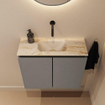 MONDIAZ TURE-DLUX Meuble de toilettes 60cm Smoke. EDEN lavabo Frappe position milieu. Sans trou de robinet. SW1103022