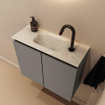 MONDIAZ TURE-DLUX Meuble toilette - 60cm - Smoke - EDEN - vasque Ostra - position centrale - 1 trou de robinet SW1105102