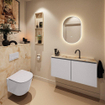 MONDIAZ TURE-DLUX Meuble toilette - 100cm - Cale - EDEN - vasque Frappe - position centrale - 1 trou de robinet SW1102689