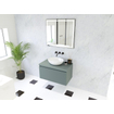HR Matrix ensemble de meubles de salle de bain 3d 80cm 1 tiroir sans poignée avec bande de poignée en couleur petrol matt avec dessus petrol matt SW857042