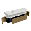 MONDIAZ THOR-DLUX Meuble de salle de bains - 180cm - arrondi gauche + droite - couleur Shadow - 2 tiroirs - 2 portes - Vasque suspendue CLOUD Gauche 1 trou de robinet - couleur Opalo SW1466119