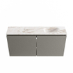 MONDIAZ TURE-DLUX Meuble toilette - 100cm - Smoke - EDEN - vasque Frappe - position droite - 1 trou de robinet SW1103076