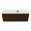 Mondiaz JOYA 100cm meuble de salle de bains - couleur Walnut - Vasque FAYE position Milieu Sans trou de robinet couleur Talc SW1421270