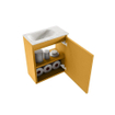 MONDIAZ TURE-DLUX Meuble WC 40 cm Ocher. EDEN lavabo Ostra position gauche. Avec 1 trou de robinet. SW1104917