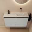 MONDIAZ TURE-DLUX Meuble WC 80 cm Greey. Lavabo EDEN Opalo position droite. Sans trou de robinet. SW1104336