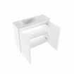 MONDIAZ TURE-DLUX Meuble WC 60 cm Talc. Lavabo EDEN Opalo position gauche. Sans trou de robinet. SW1104144
