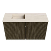 Mondiaz JOYA-DLUX 70cm toiletmeubel - kleur Shadow - Wastafel FAYE positie Links Zonder kraangat kleur Meli. SW1424885