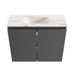 MONDIAZ TURE-DLUX Meuble de toilette 60cm Dark Grey. EDEN lavabo Frappe position milieu. Sans trou de robinet. SW1102709