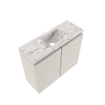 MONDIAZ TURE-DLUX Meuble toilette - 60cm - Linen - EDEN - vasque Glace - position centrale - 1 trou de robinet SW1103368