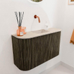 Mondiaz JOYA-DLUX Meuble de salle de bains 73.2cm - arrondi gauche et droite couleur Shadow - Vasque FAYE position Milieu Sans trou de robinet couleur Frappe SW1422700