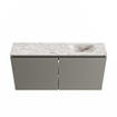 MONDIAZ TURE-DLUX Meuble toilette - 100cm - Smoke - EDEN - vasque Glace - position droite - 1 trou de robinet SW1103605