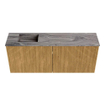 Mondiaz JOYA-DLUX 100cm toiletmeubel - kleur Oak - Wastafel FAYE positie Links Zonder kraangat kleur Sombra. SW1426239