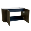 Mondiaz JOYA 71.6cm toiletmeubel - ronding links kleur Shadow - Wastafel FAYE positie Rechts Zonder kraangat kleur Talc. SW1421434