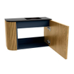 Mondiaz JOYA 61.6cm meuble de salle de bains - arrondi gauche couleur Oak - Vasque FAYE position Droite 1 trou de robinet couleur Urban SW1421198