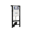 QeramiQ Dely Toiletset - 36.3x51.7cm - cuvette profonde - rimless - réservoir encastré avec mécanisme de chasse Geberit UP320 - abattant WC à fermeture douce - plaque de commande noire mate - boutons ronds - noir mat SW1413300