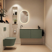 MONDIAZ TURE-DLUX Meuble toilette - 120cm - Army - EDEN - vasque Ostra - position gauche - 1 trou de robinet SW1104721