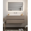 Mondiaz VICA Ensemble de meuble de salle de bain - 120cm - meuble sous-vasque fumée - 2 tiroirs - lavabo nuage milieu - sans trou de robinet version XL 60cm de haut SW1089832