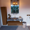 Mondiaz ALAN-DLUX Ensemble de meuble - 130cm - meuble Rust mat - 2 tiroirs - Lavabo Cloud Lava suspendu - vasque Centre - 1 trou de robinet SW808389