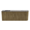 Mondiaz JOYA-DLUX Meuble de toilette 111,6cm - arrondi droite couleur Dusk - Vasque FAYE position gauche 1 trou de robinet couleur Sombra SW1426279