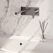 BRAUER Chrome Edition Wastafelmengkraan inbouw - rechte uitloop links - hendel plat smal - inclusief inbouwdeel - afdekplaat - model D 1 - chroom SW398008