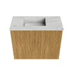Mondiaz JOYA-DLUX Meuble de salle de bains 50cm - couleur Oak - Vasque FAYE position Gauche 1 trou de robinet couleur Opalo. SW1422126